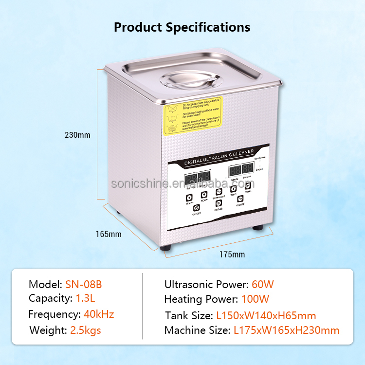 SN-08B 1.3L Electric Ultrasoni - Ultrasonic Cleaner Lab ulasan dan harga